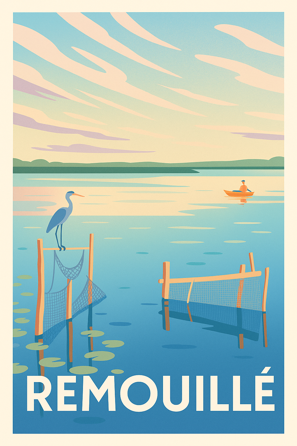 Loire-Atlantique France Pas de Cadre / 20 × 30cm Affiche Remouillé - Sérénité au fil de l'eau