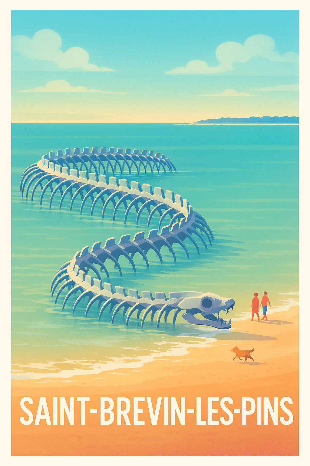 Loire-Atlantique France Pas de Cadre / 20 × 30cm Affiche Saint-Brevin-les-Pins - Mystère et mer au bord de l'Atlantique