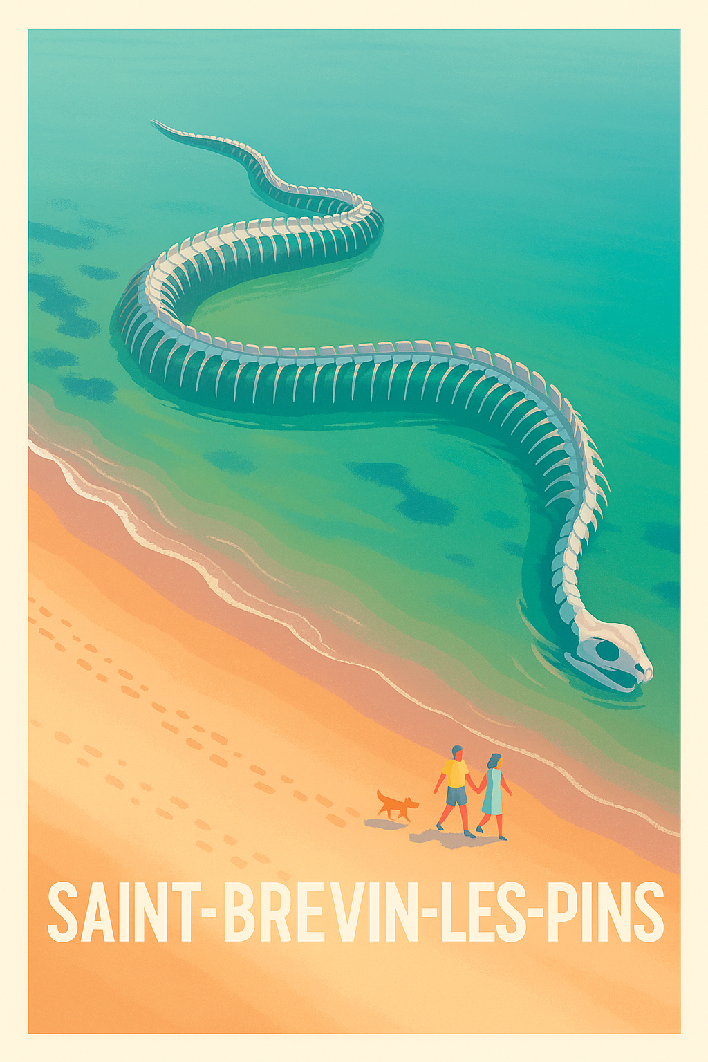 Loire-Atlantique France Pas de Cadre / 20 × 30cm Affiche Saint-Brevin-Les-Pins - Mystérieuse balade en bord de mer