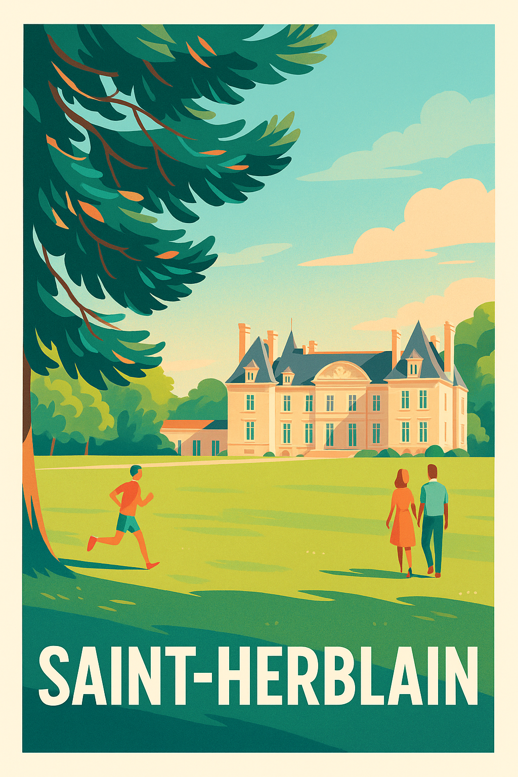 Loire-Atlantique France Pas de Cadre / 20 × 30cm Affiche Saint-Herblain - Élégance et nature en harmonie