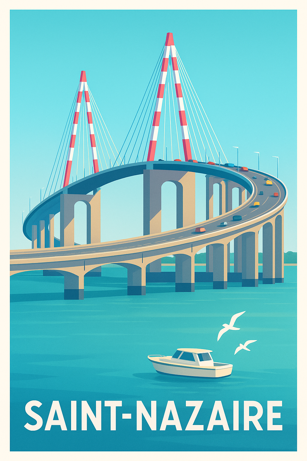 Affiche Saint-Nazaire — L'élégance du Pont de Saint-Nazaire · poster d'art de Saint-Nazaire