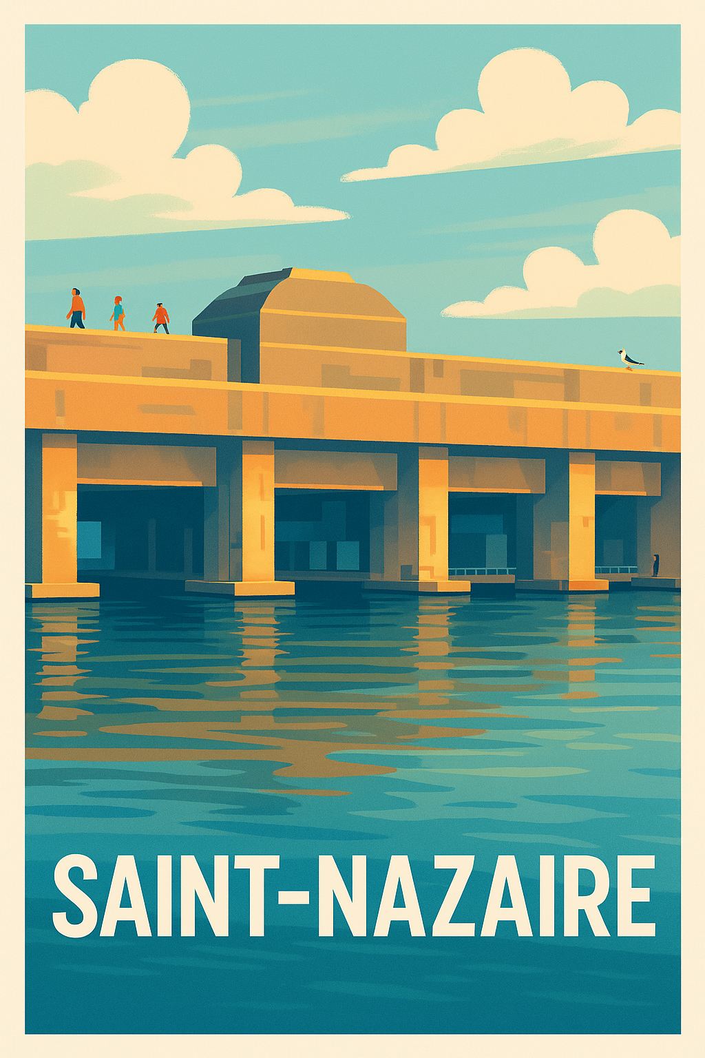Loire-Atlantique France Pas de Cadre / 20 × 30cm Affiche Saint-Nazaire - L'Esprit Maritime et Industriel