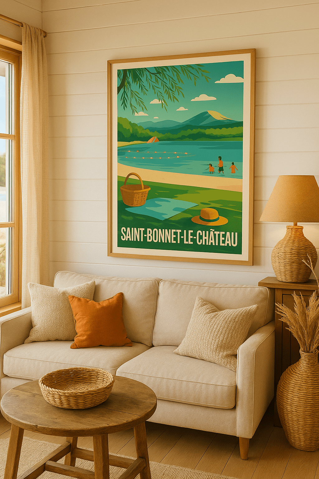 Loire France Affiche de Saint-Bonnet-le-Château - Escapade nature au bord de l'eau