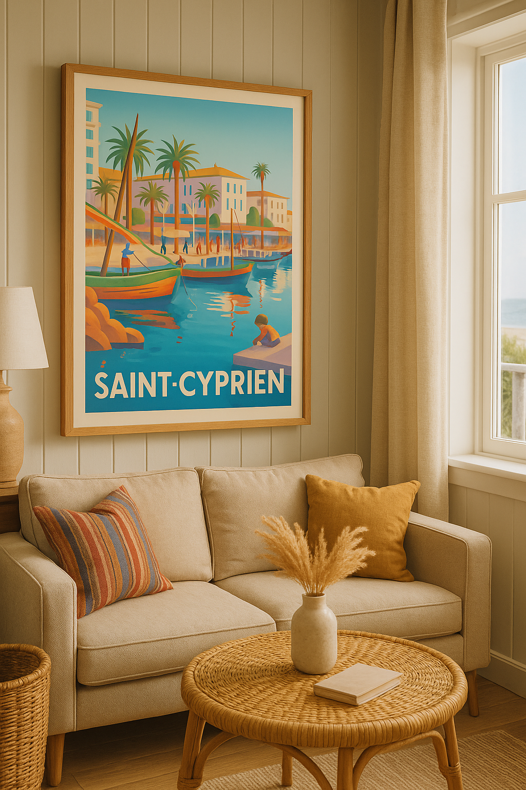 Loire France Affiche de Saint-Cyprien - Escapade en bord de mer