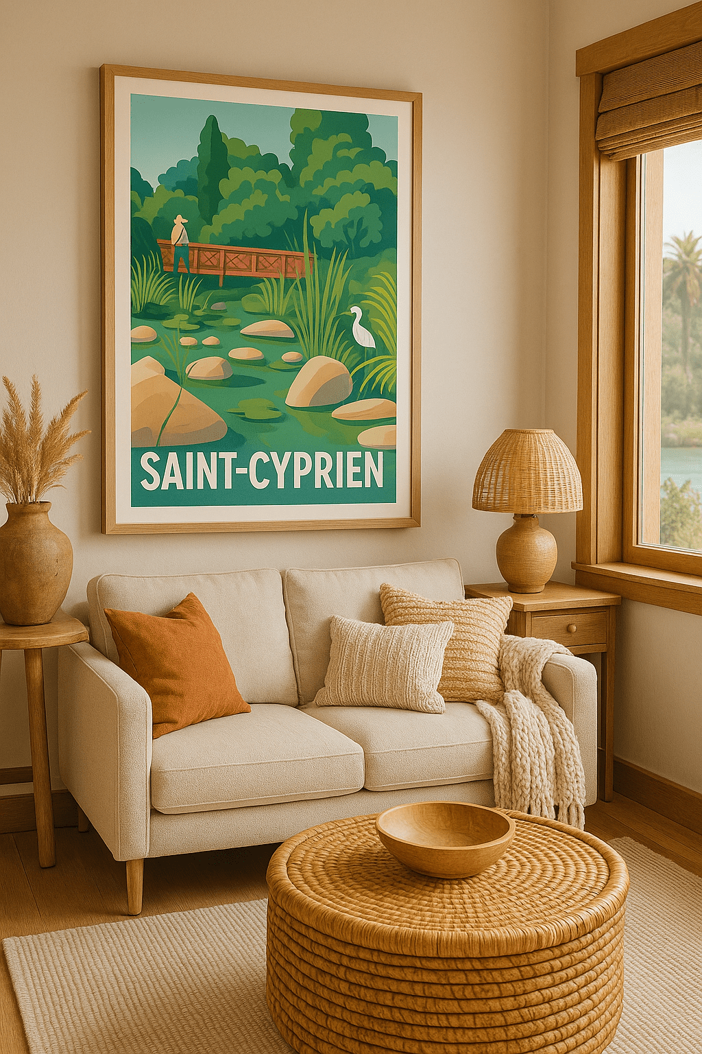 Affiche Saint-Cyprien — L'évasion nature au cœur du Sud · poster d'art de Saint-Cyprien