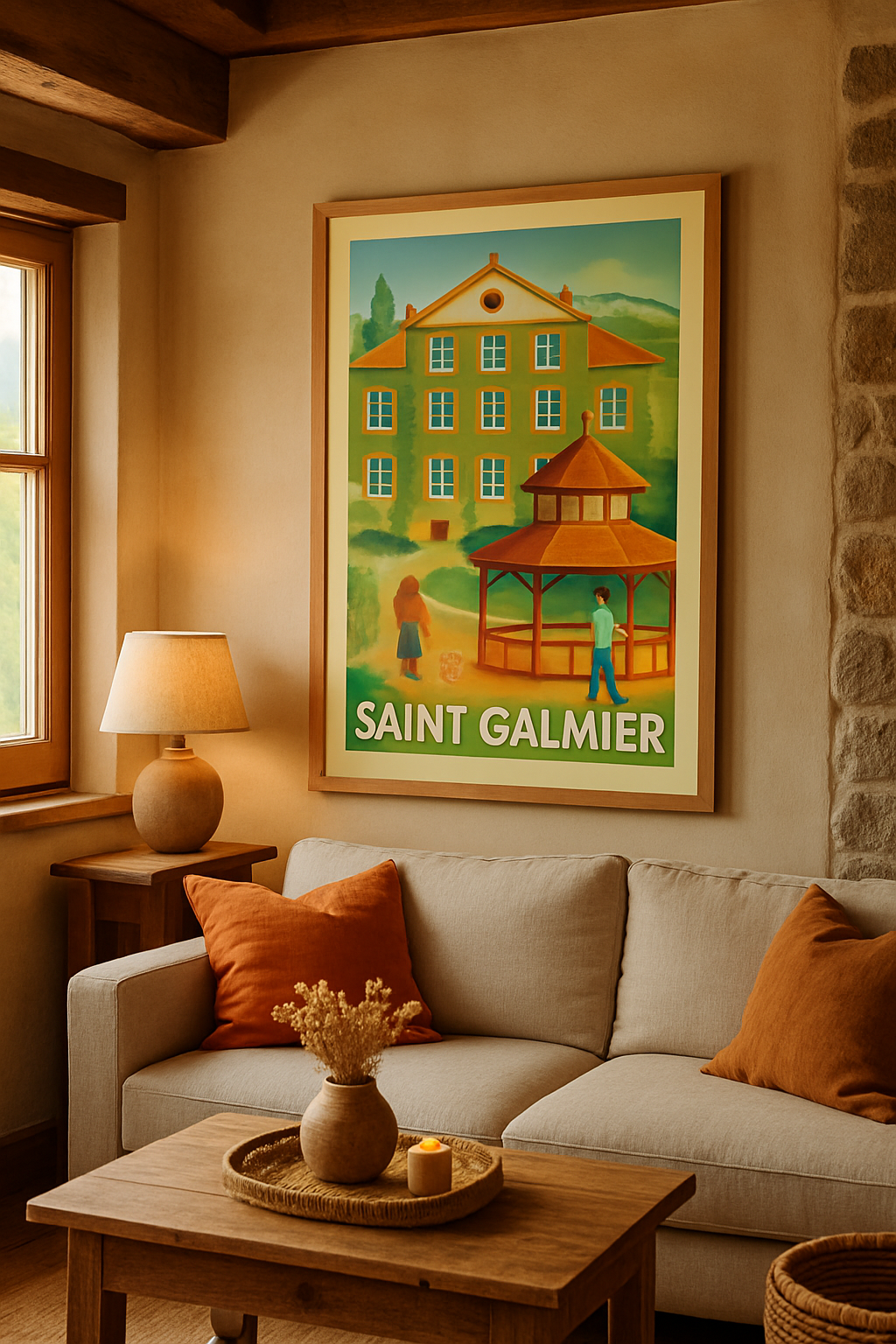 Loire France Affiche de Saint-Galmier - Charme bucolique et douceur de vivre