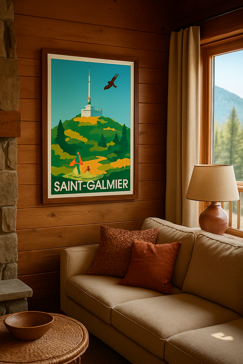 Loire France Affiche de Saint-Galmier - Escapade nature et aventure en famille