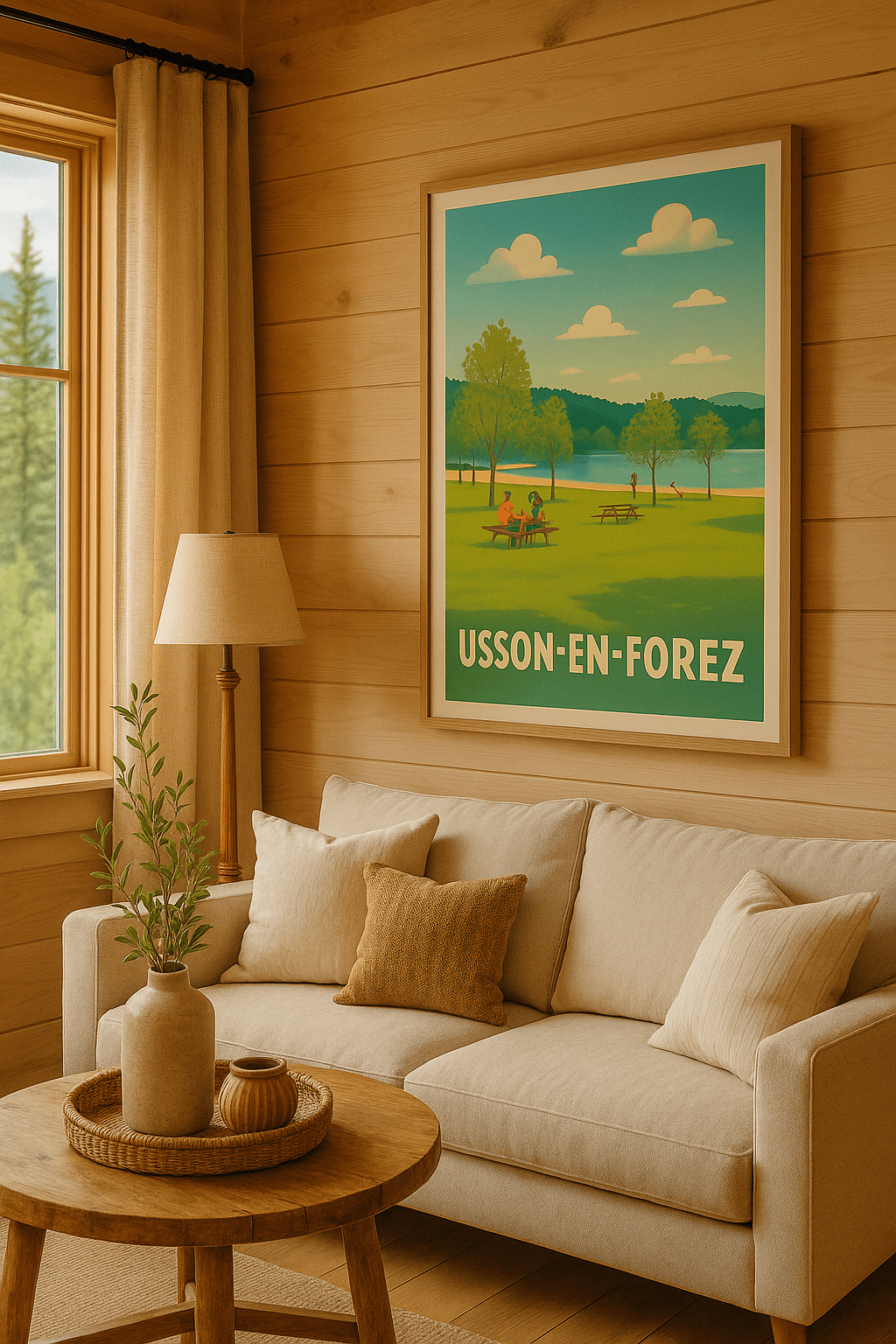 Loire France Affiche de Usson-en-Forez - Tranquillité au bord de l'eau