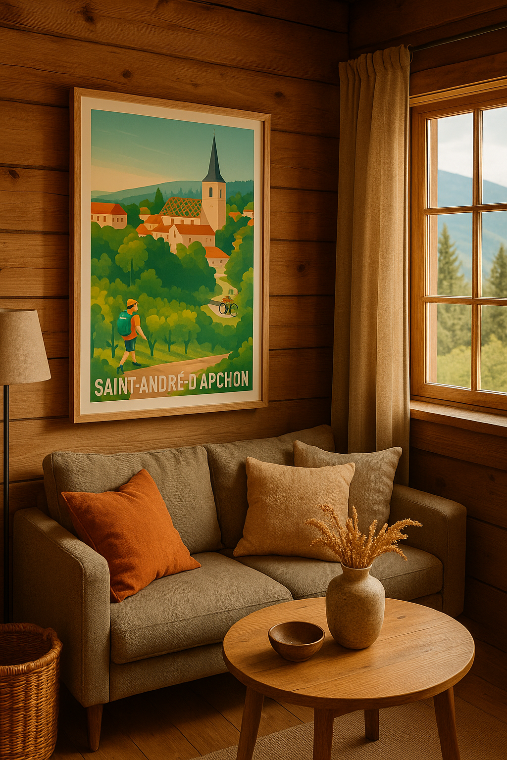 Affiche Saint-André-d'Apchon — Charme bucolique au cœur de la nature · poster d'art de Saint-André-d'Apchon