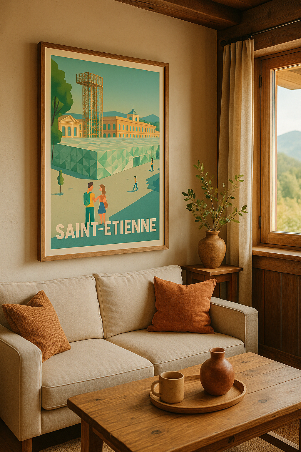 Loire France Affiche Saint-Étienne - Modernité et charme urbain