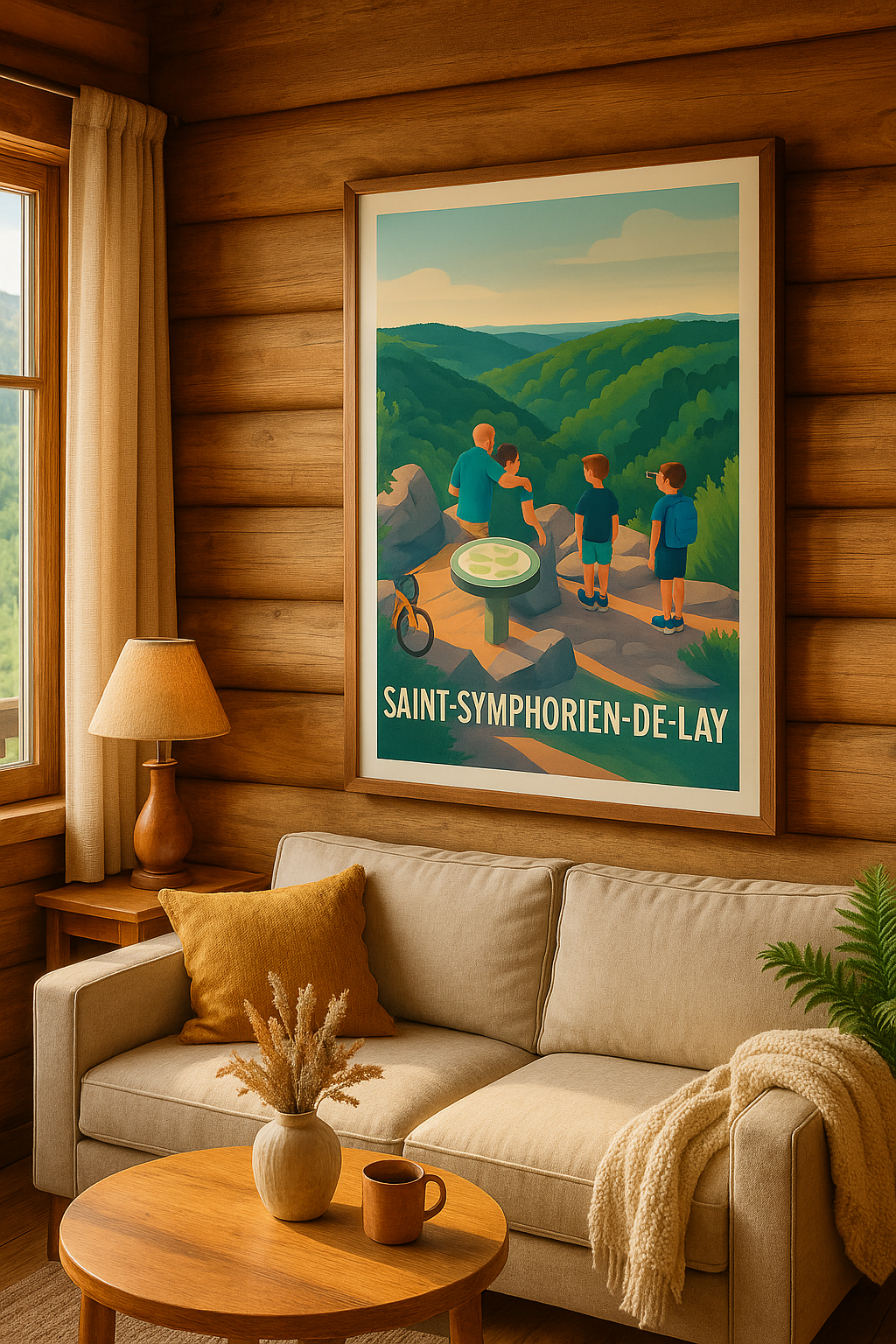 Affiche Saint-Symphorien-de-Lay — Évasion nature en famille · poster d'art de Saint-Symphorien-de-Lay