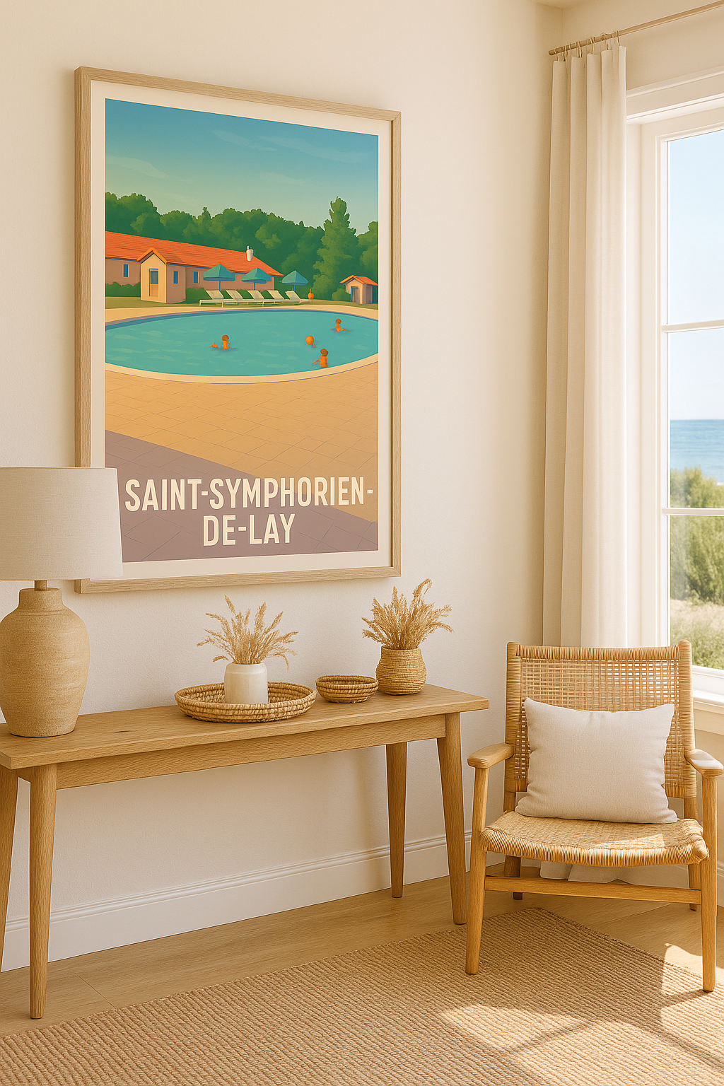 Loire France Affiche Saint-Symphorien-de-Lay - Plongez dans la douceur estivale