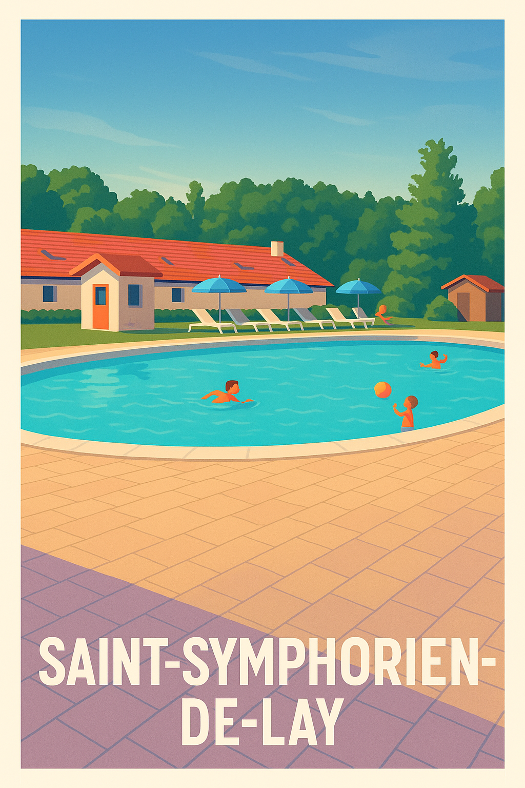 Loire France Pas de Cadre / 20 × 30cm Affiche Saint-Symphorien-de-Lay - Plongez dans la douceur estivale