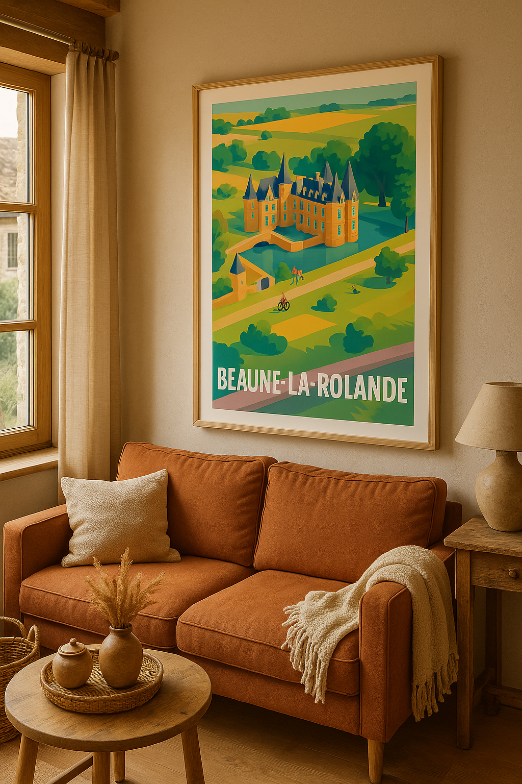Loiret France Affiche de Beaune-la-Rolande - L'élégance d'un château entre nature et histoire