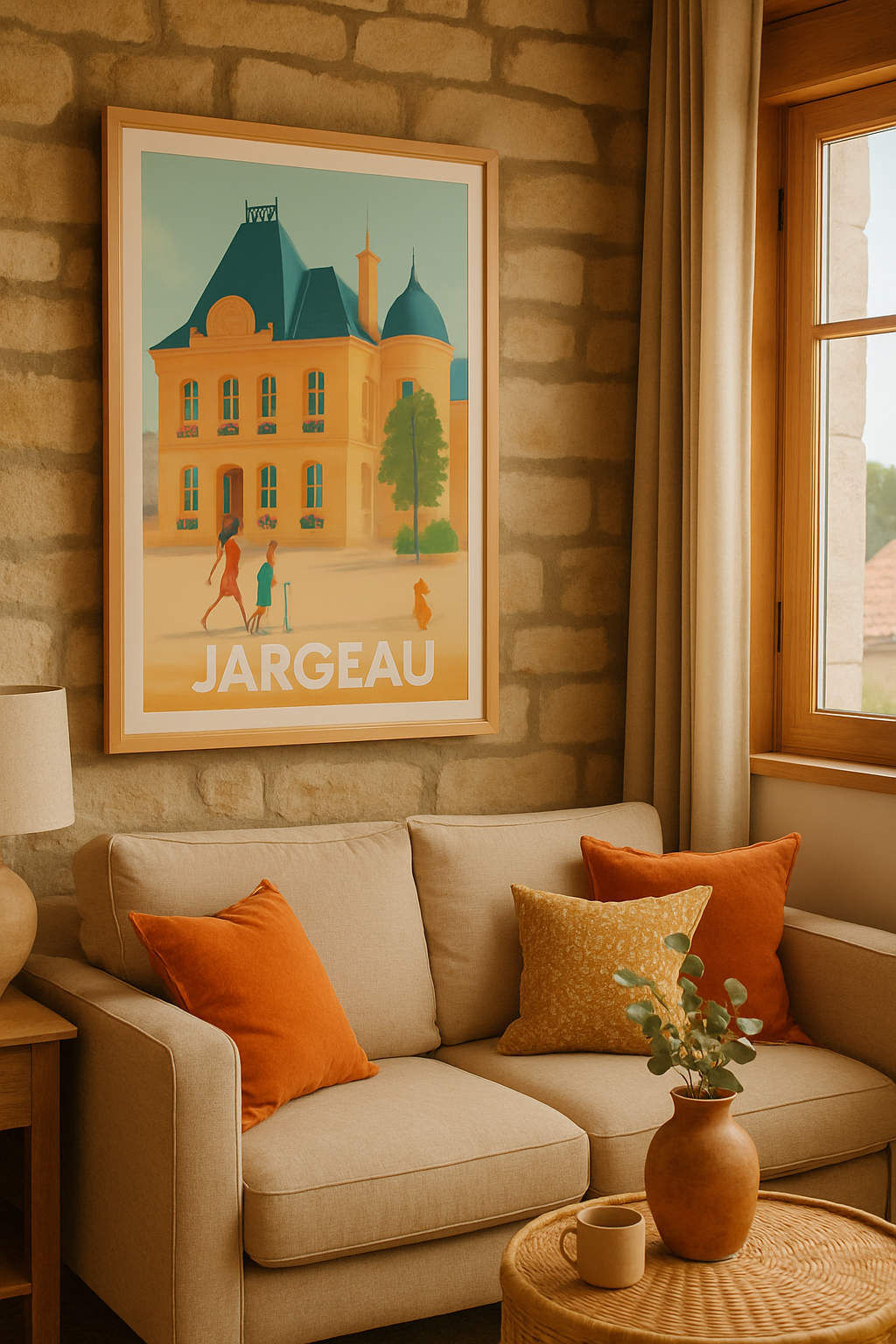 Loiret France Affiche de Jargeau - Douceur de vivre en vallée de la Loire