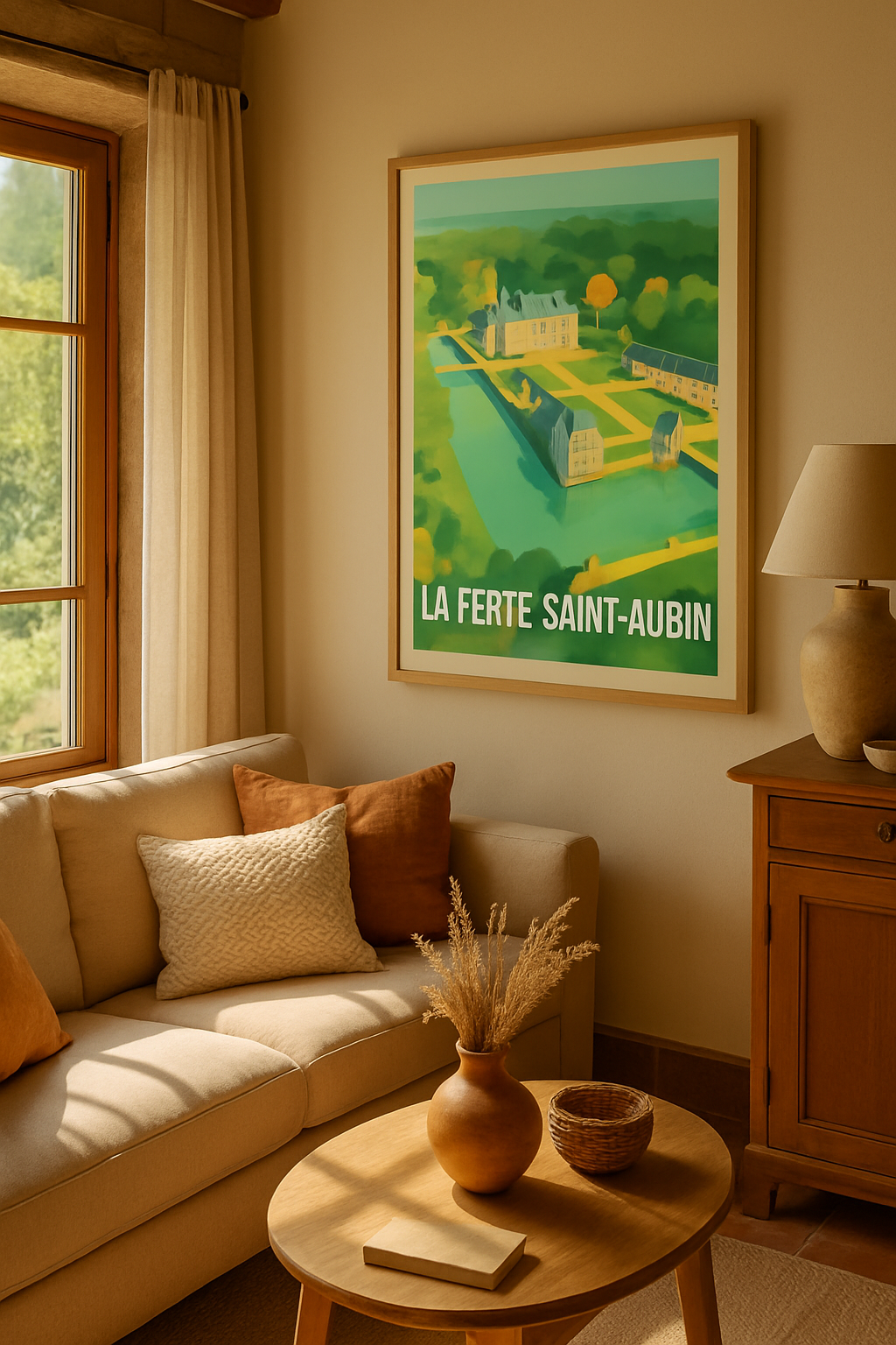 Affiche La Ferté-Saint-Aubin — Élégance et Sérénité au Château · poster d'art de La Ferté-Saint-Aubin