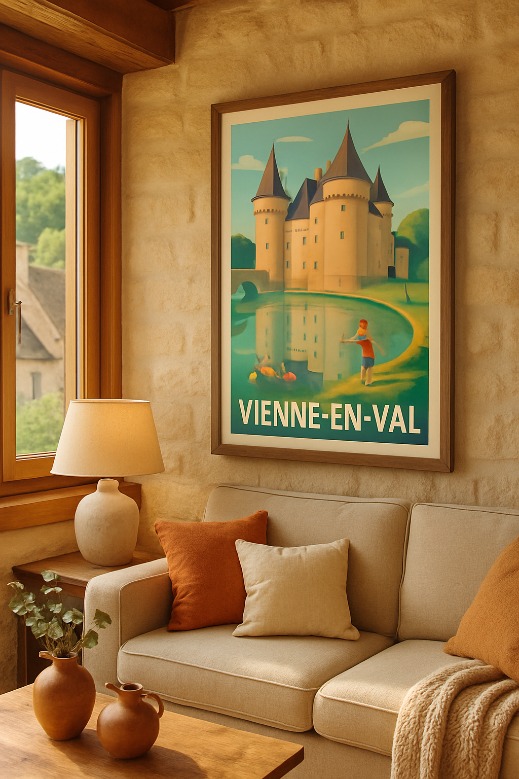 Loiret France Affiche de Vienne-en-Val - Charme et histoire au bord de l'eau