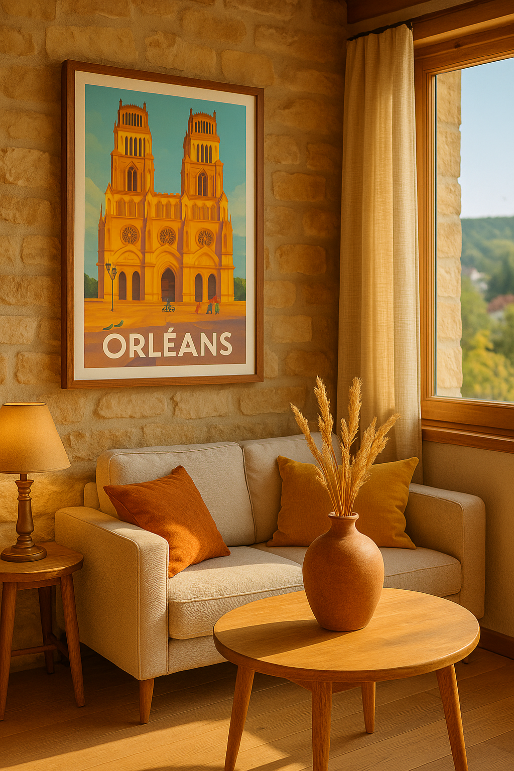 Loiret France Affiche Orléans - Sublimez votre intérieur avec la Cathédrale