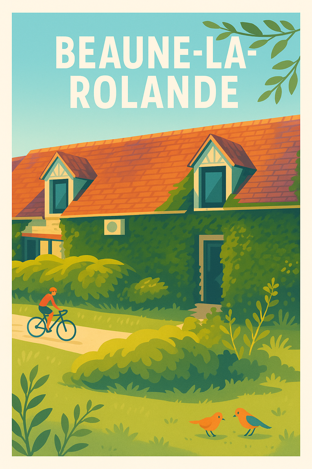 Loiret France Pas de Cadre / 20 × 30cm Affiche de Beaune-la-Rolande - Évasion verte et paisible