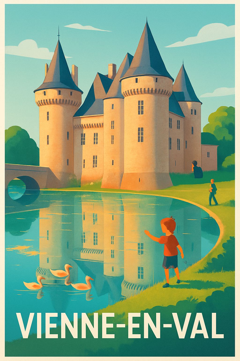 Loiret France Pas de Cadre / 20 × 30cm Affiche de Vienne-en-Val - Charme et histoire au bord de l'eau