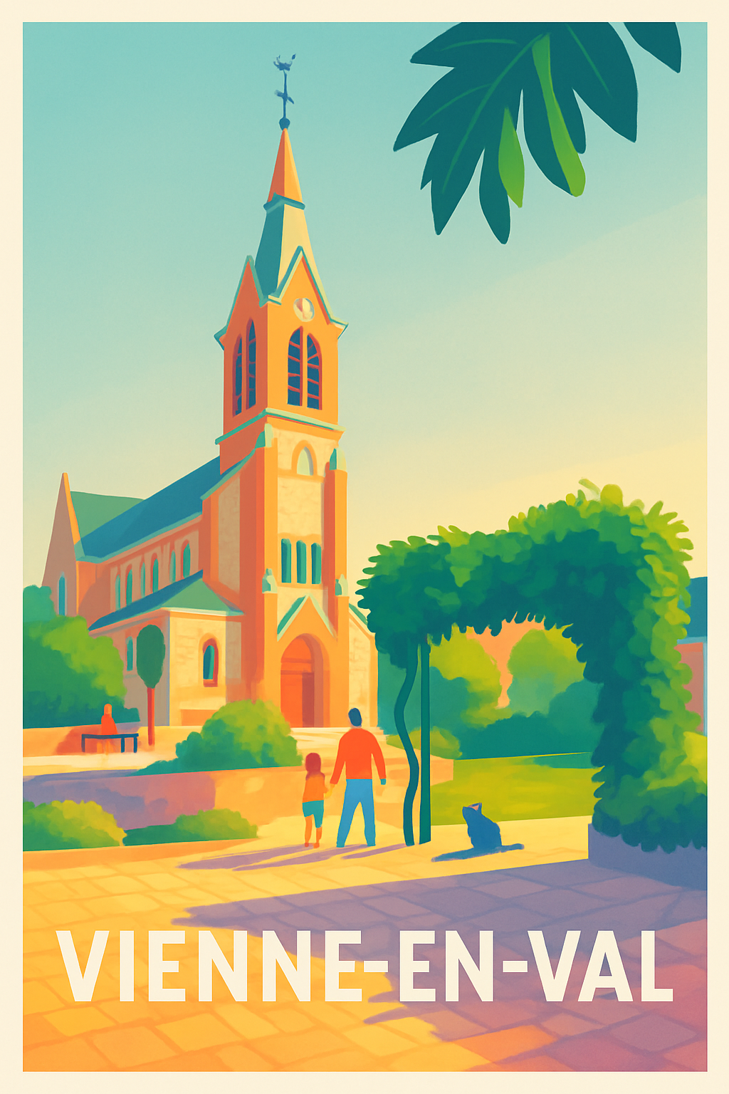 Loiret France Pas de Cadre / 20 × 30cm Affiche de Vienne-en-Val - Charme et Sérénité au Cœur du Village