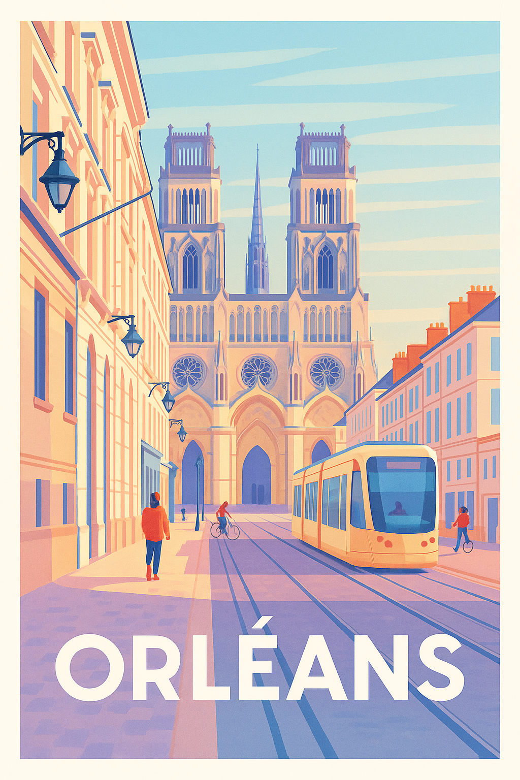Loiret France Pas de Cadre / 20 × 30cm Affiche Orléans - Charme et modernité au cœur de la ville