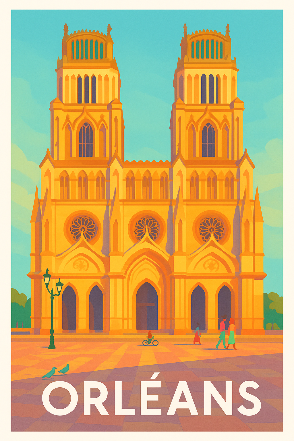 Loiret France Pas de Cadre / 20 × 30cm Affiche Orléans - Sublimez votre intérieur avec la Cathédrale