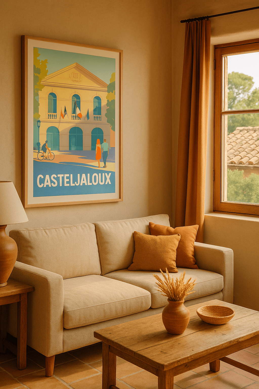 Lot-et-Garonne France Affiche de Casteljaloux - Charme et sérénité au cœur de la ville