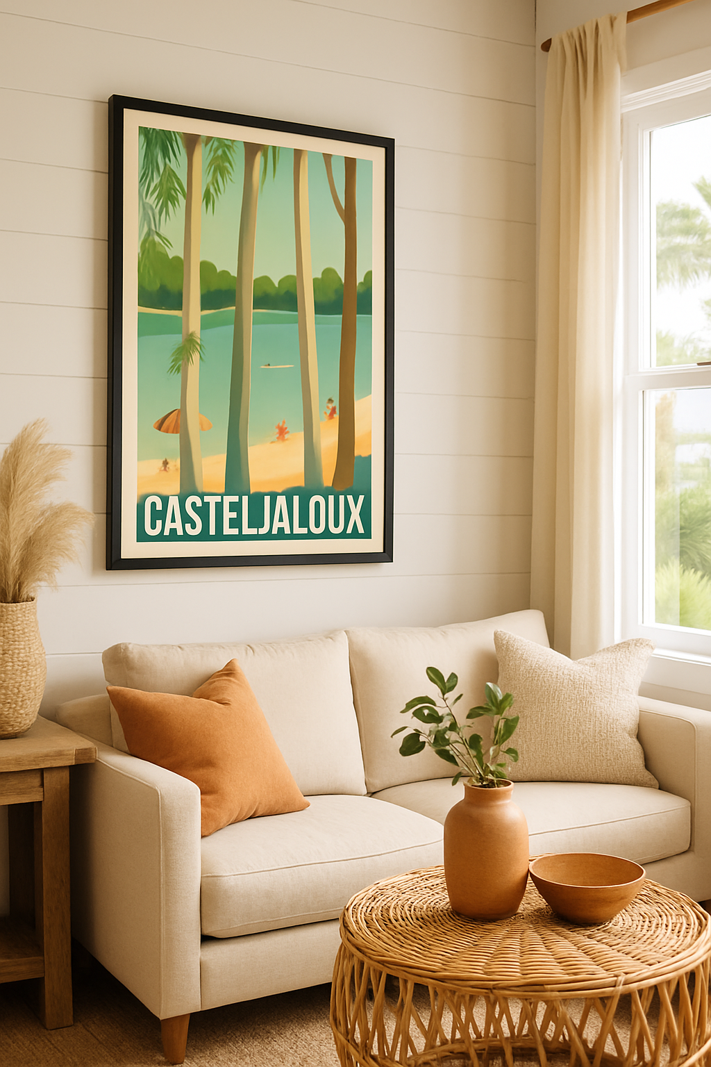 Affiche Casteljaloux — Échappée fraîche au bord du lac · poster d'art de Casteljaloux
