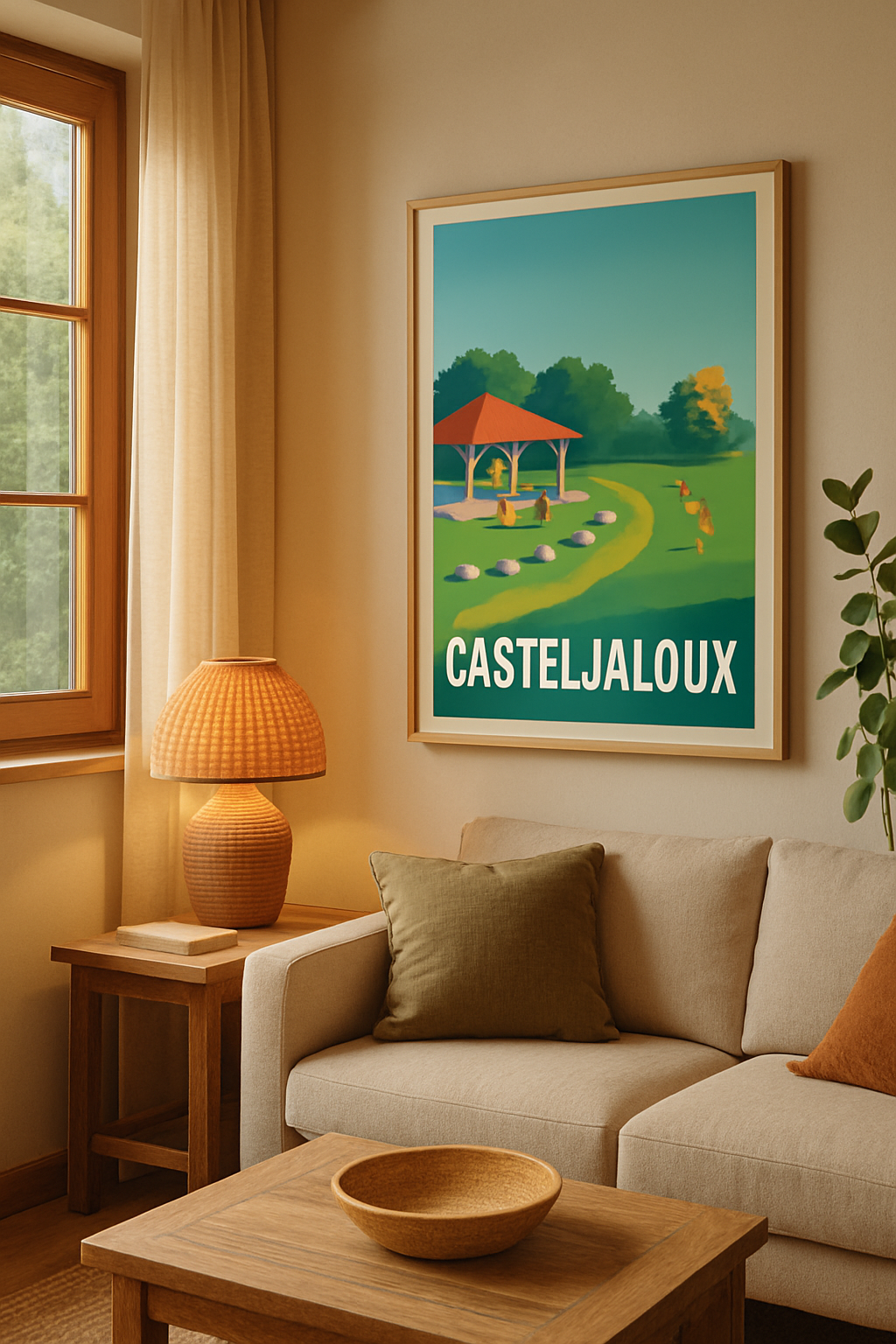 Lot-et-Garonne France Affiche de Casteljaloux - Escapade nature et détente