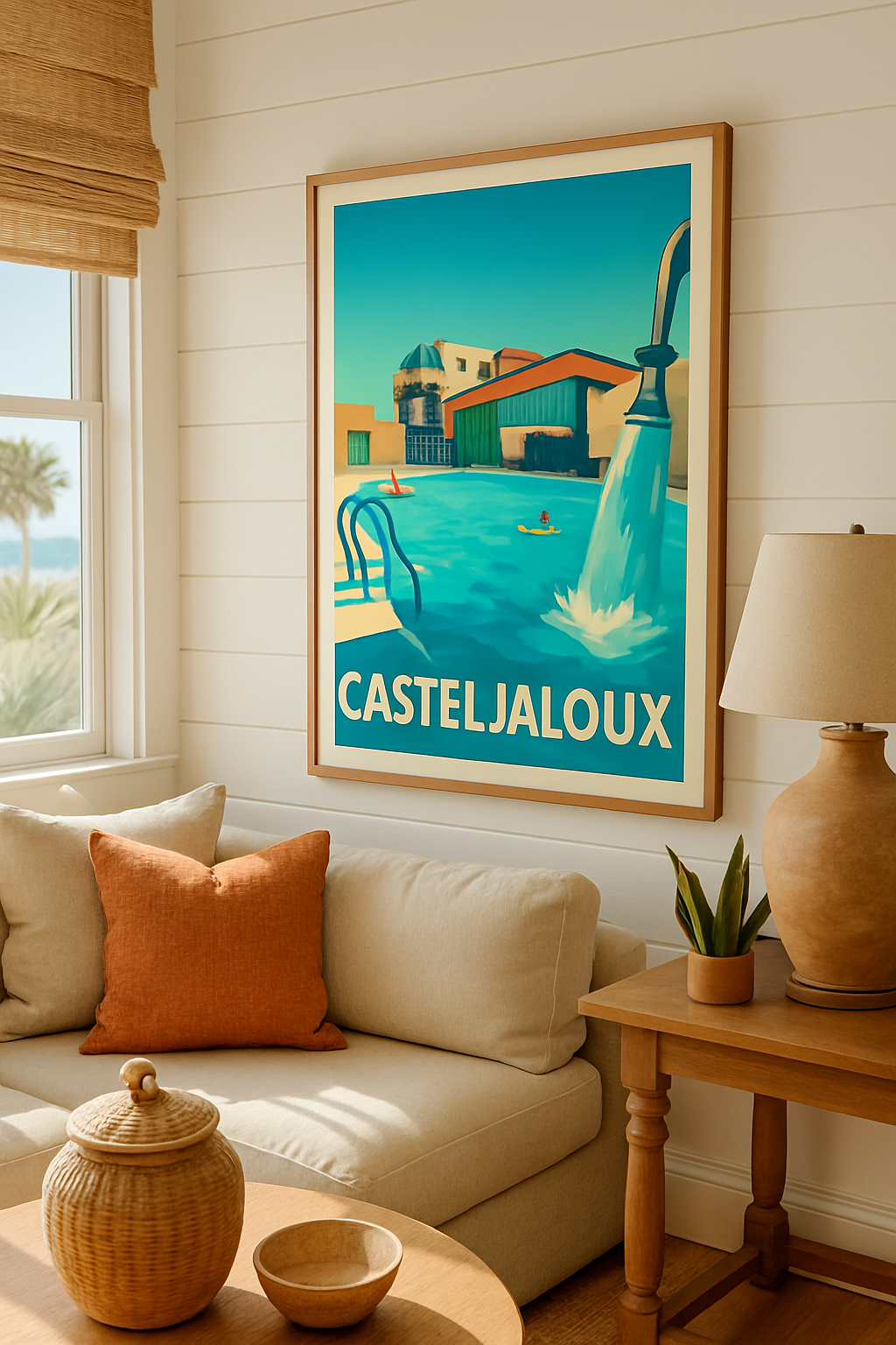 Lot-et-Garonne France Affiche de Casteljaloux - Plongez dans la sérénité aquatique