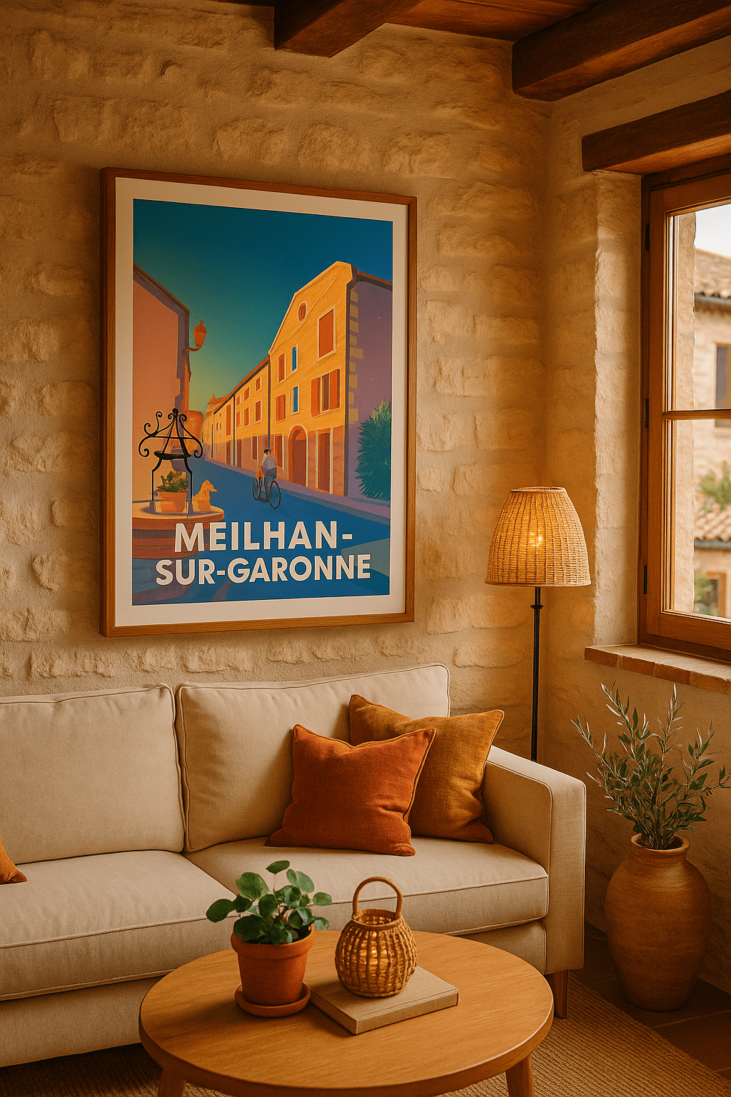 Lot-et-Garonne France Affiche de Meilhan-sur-Garonne - Charme et douceur de vivre en bord de Garonne