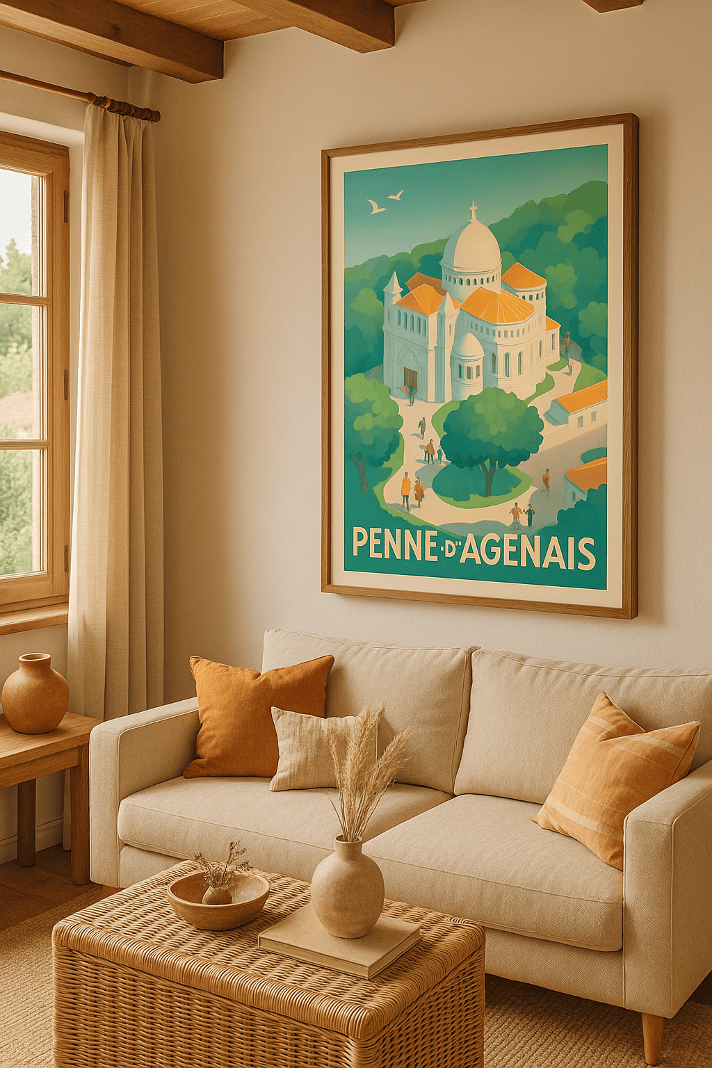Lot-et-Garonne France Affiche de Penne-d'Agenais - Charme et Sérénité Médiévale