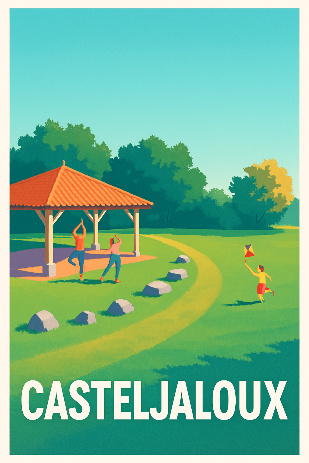 Lot-et-Garonne France Pas de Cadre / 20 × 30cm Affiche de Casteljaloux - Escapade nature et détente