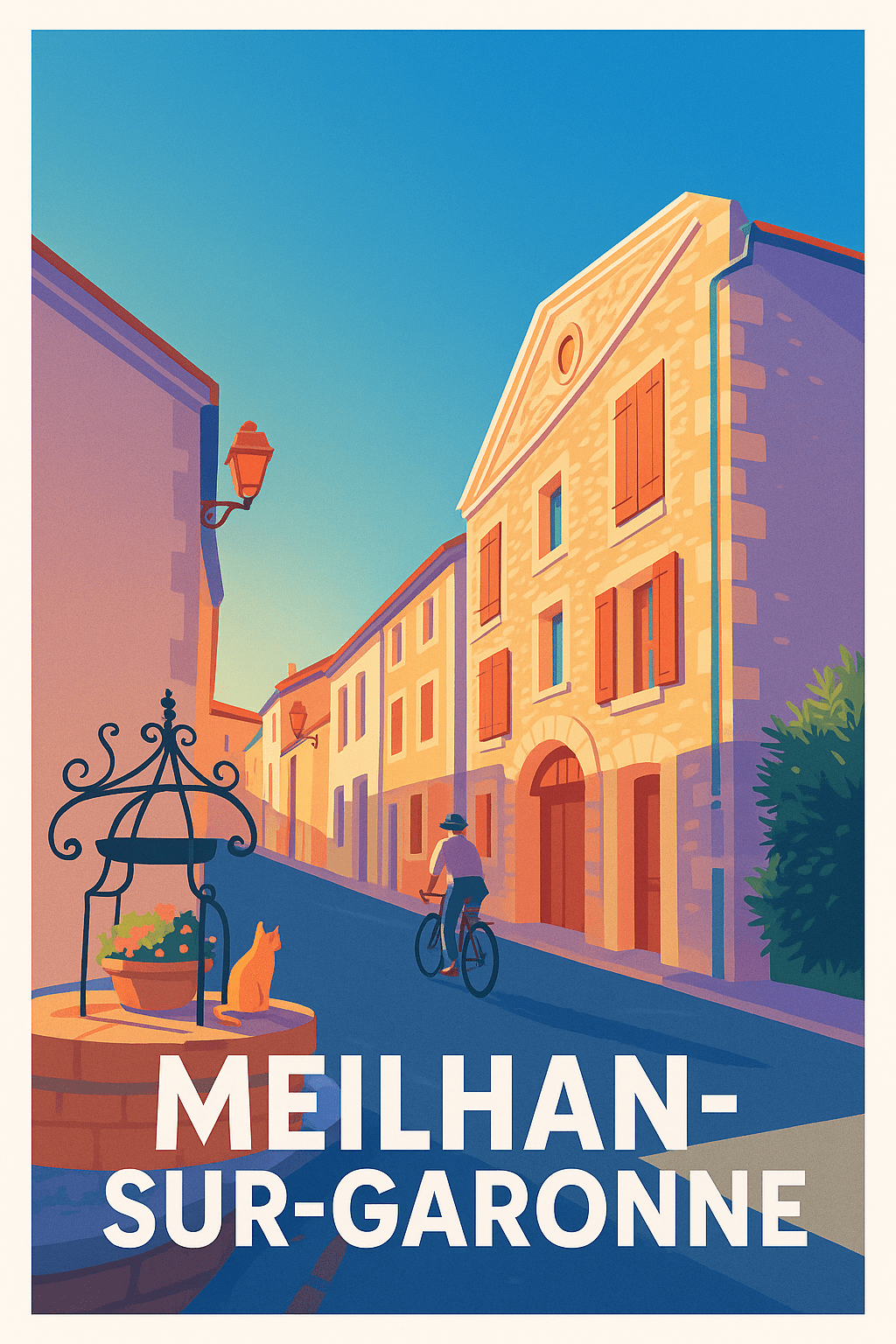 Lot-et-Garonne France Pas de Cadre / 20 × 30cm Affiche de Meilhan-sur-Garonne - Charme et douceur de vivre en bord de Garonne