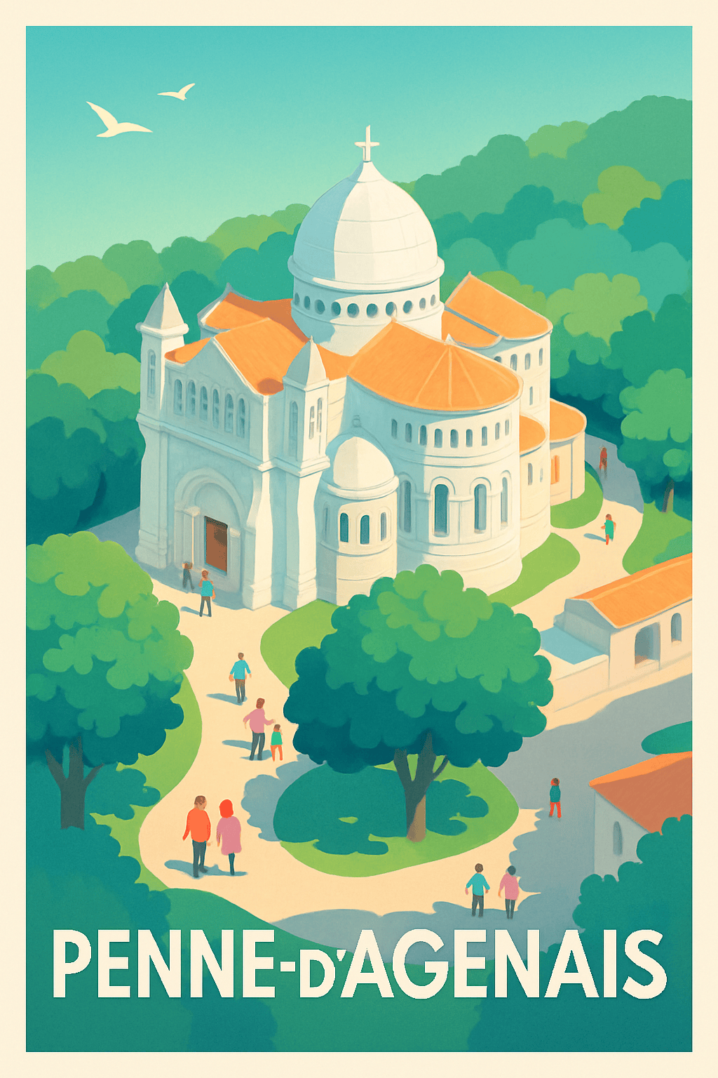 Lot-et-Garonne France Pas de Cadre / 20 × 30cm Affiche de Penne-d'Agenais - Charme et Sérénité Médiévale