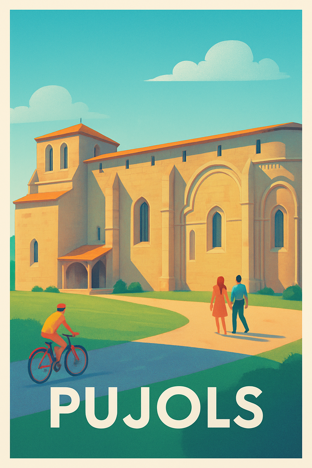 Lot-et-Garonne France Pas de Cadre / 20 × 30cm Affiche de Pujols - Charme et sérénité en pleine nature