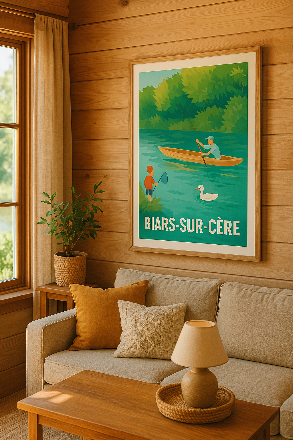 Affiche Biars-sur-Cère — Sérénité et nature au fil de l'eau · poster d'art de Biars-sur-Cère
