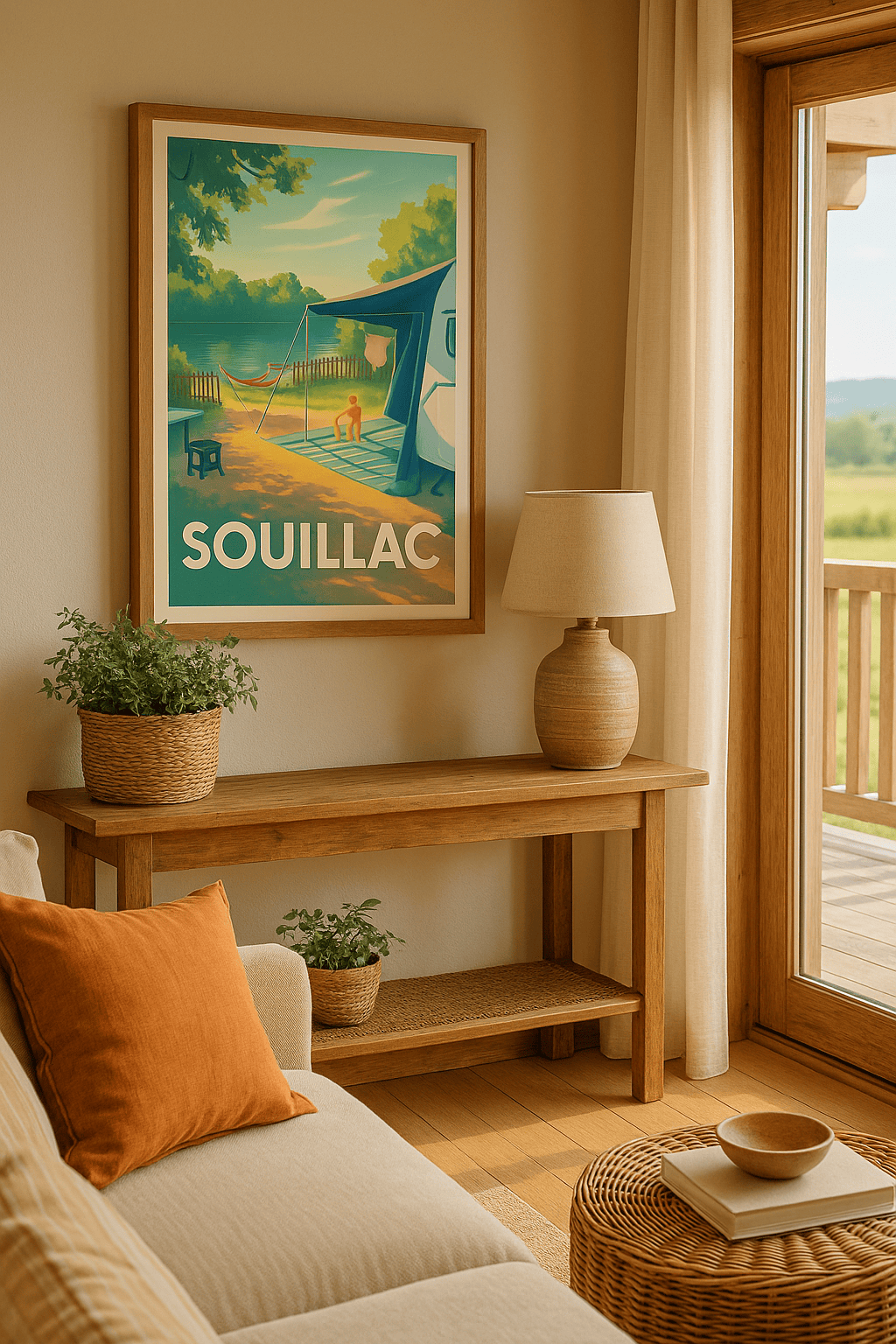 Affiche Souillac — Douceur et quiétude au bord de l'eau · poster d'art de Souillac