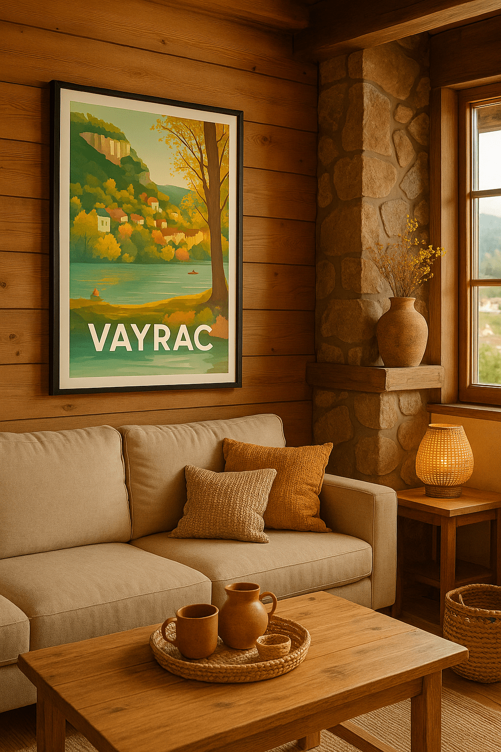 Lot France Affiche de Vayrac - Harmonie paisible au bord de l'eau