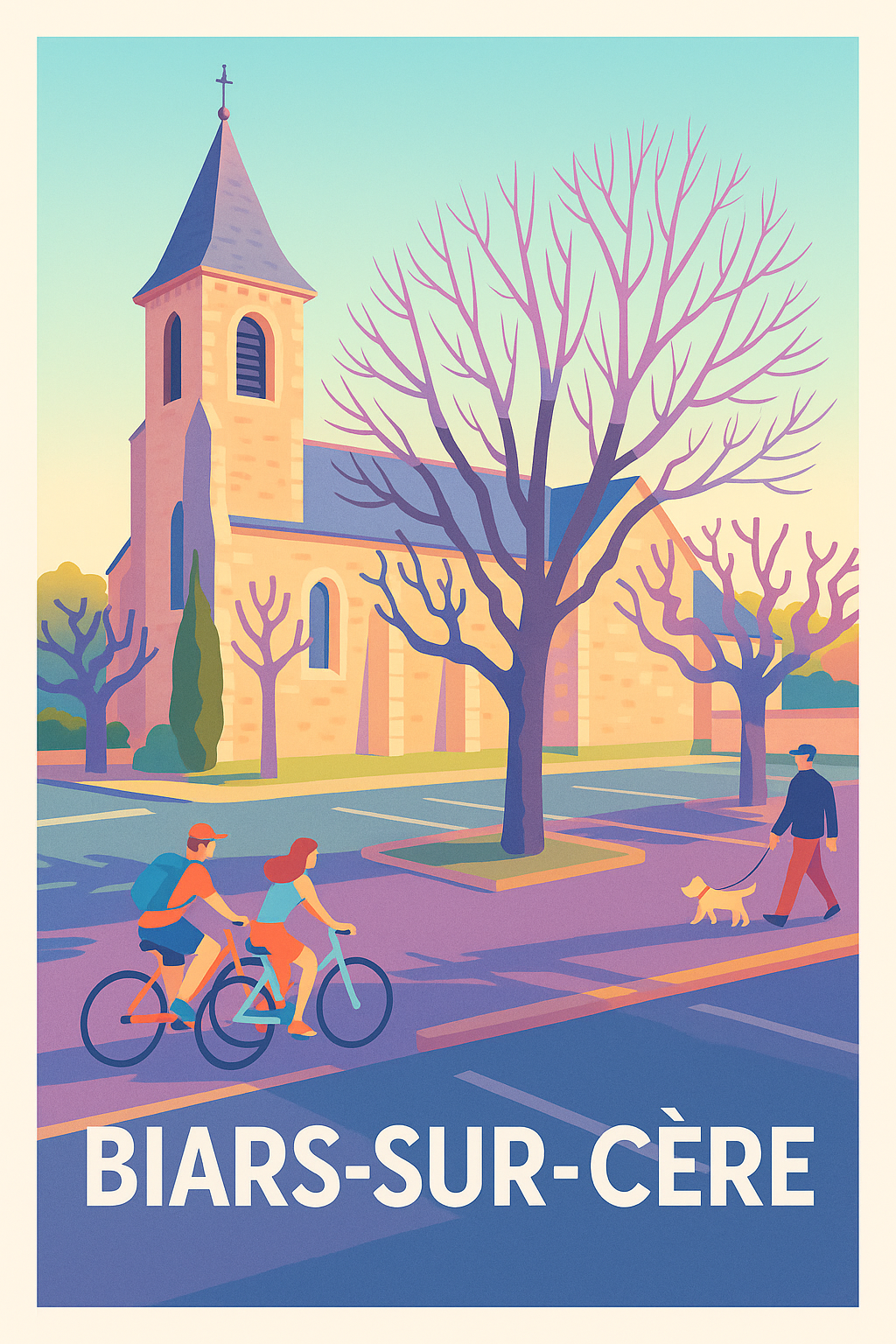 Lot France Pas de Cadre / 20 × 30cm Affiche de Biars-sur-Cère - Charme paisible et balade bucolique