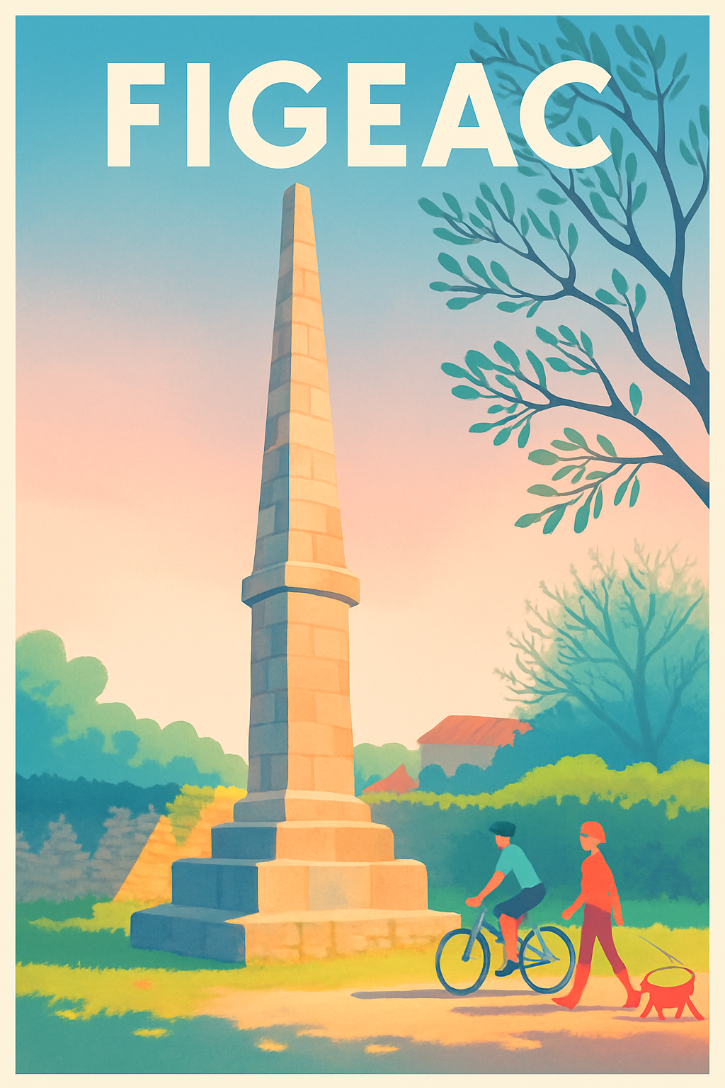 Lot France Pas de Cadre / 20 × 30cm Affiche de Figeac - Un coin de douceur en plein air