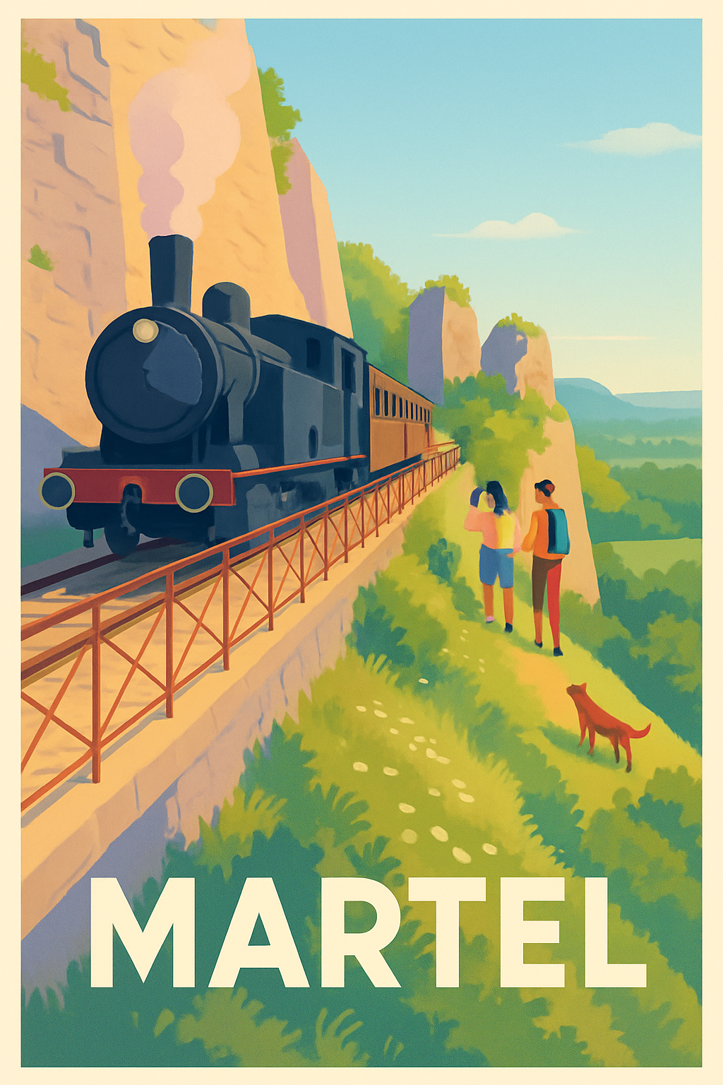 Lot France Pas de Cadre / 20 × 30cm Affiche de Martel - Voyage au coeur de la nature et du patrimoine