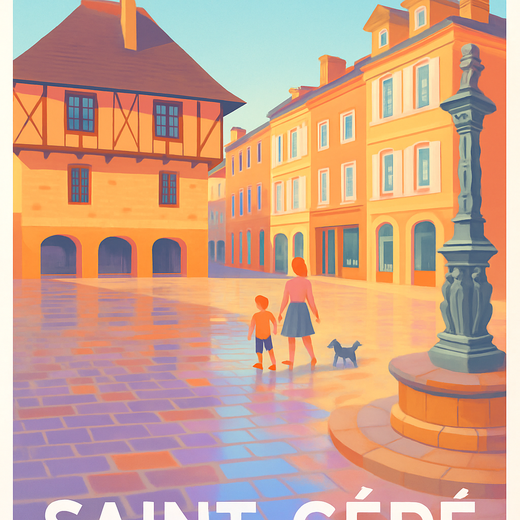 Lot France Pas de Cadre / 20 × 30cm Affiche de Perigueux - Douceur et charme d'une place historique