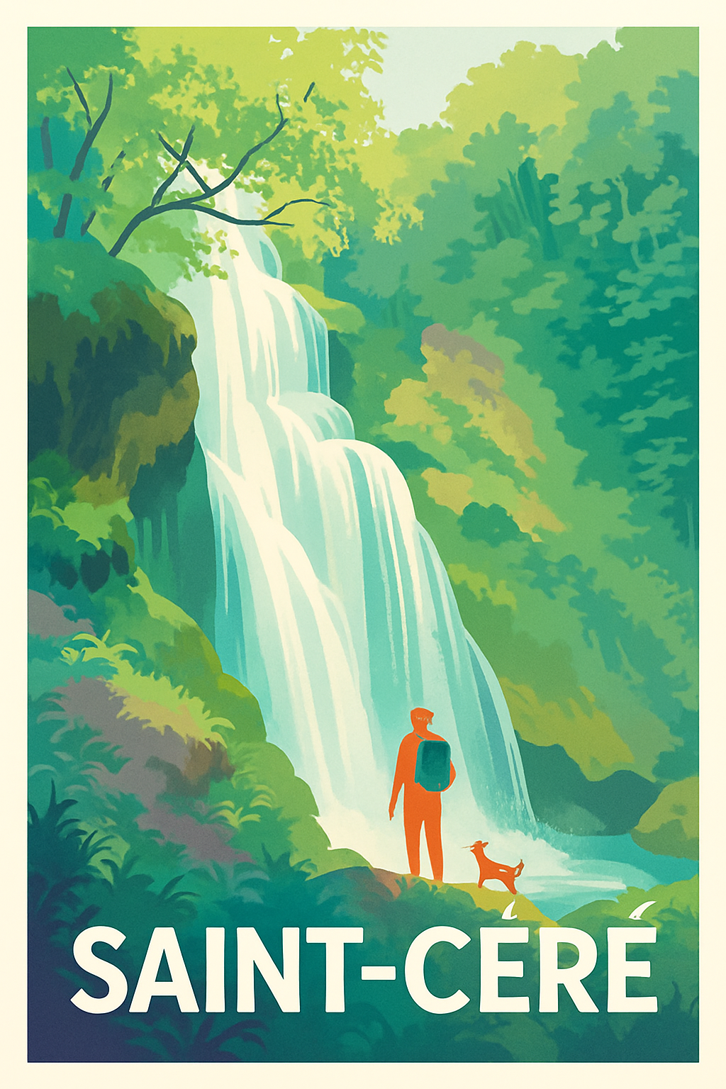 Lot France Pas de Cadre / 20 × 30cm Affiche de Saint-Céré - Évasion et nature sauvage