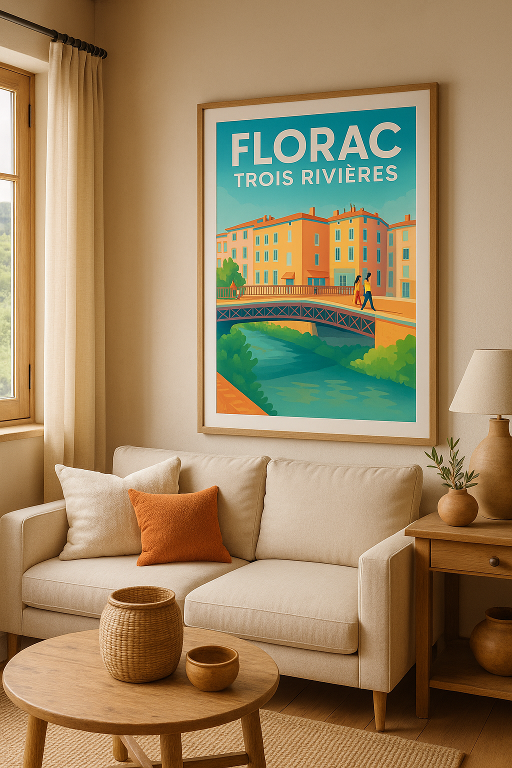 Lozère France Affiche de Florac - Charme des Trois Rivières ensoleillées