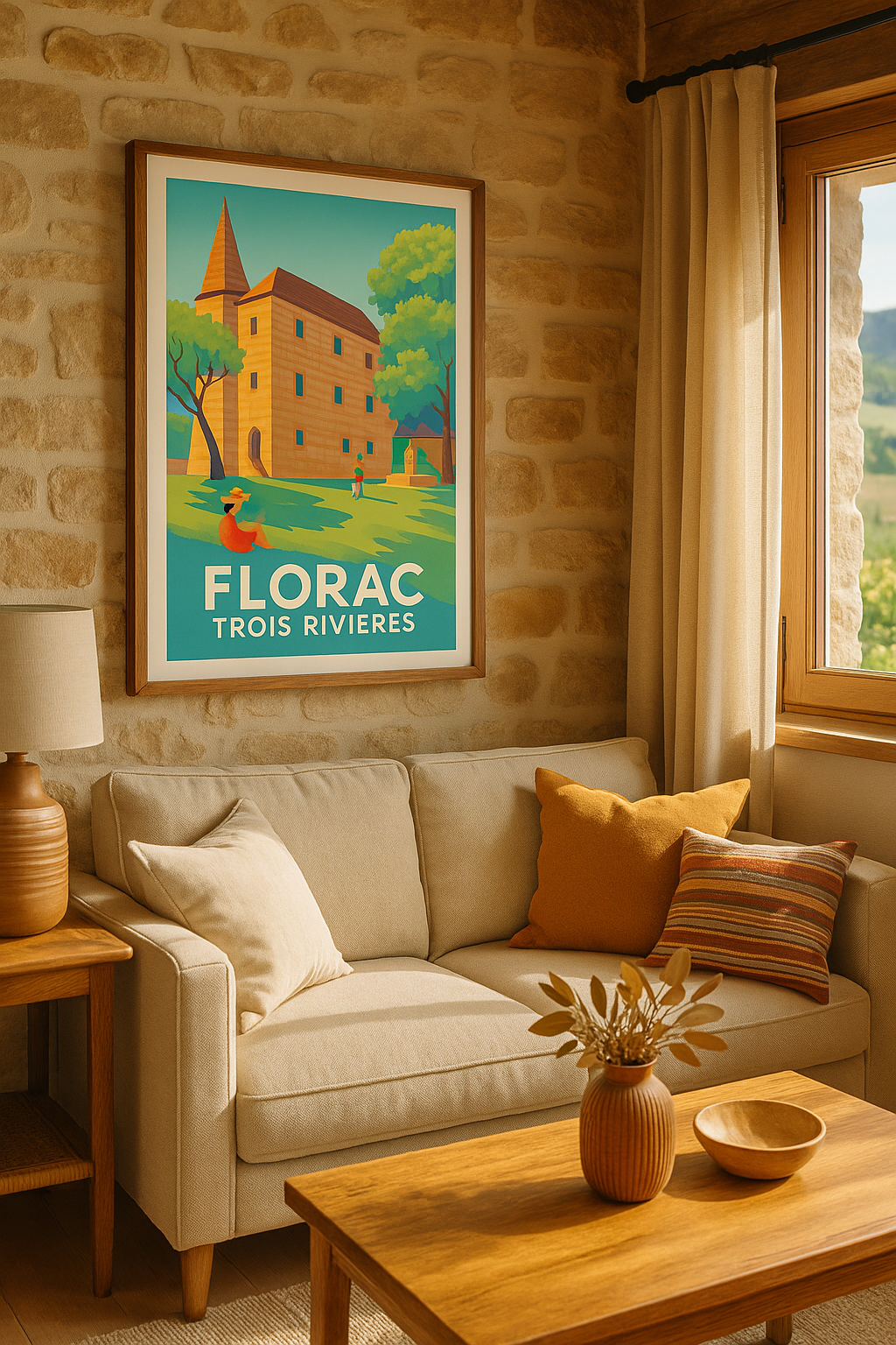 Lozère France Affiche de Florac - Charme et sérénité aux Trois Rivières