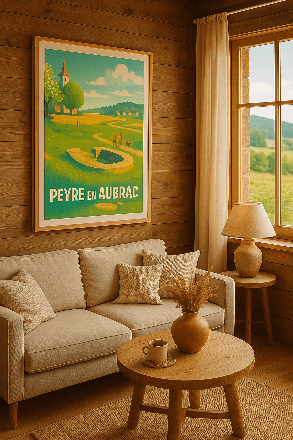 Lozère France Affiche de Peyre en Aubrac - Balade bucolique en pleine nature