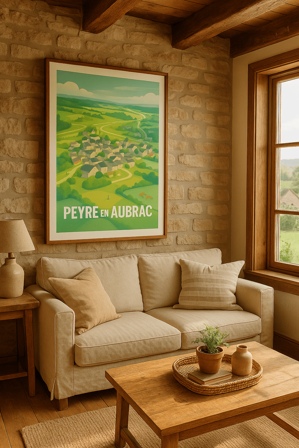 Lozère France Affiche de Peyre en Aubrac - Charme bucolique au cœur de la nature