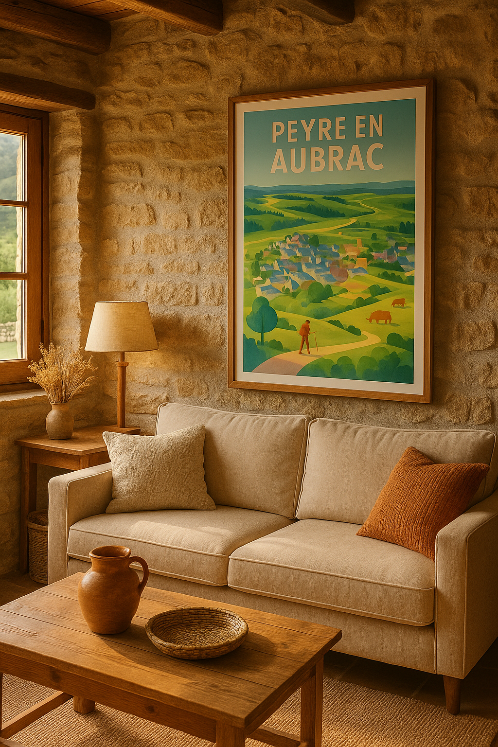 Affiche Peyre en Aubrac — Évasion au cœur des paysages verdoyants · poster d'art de Peyre en Aubrac